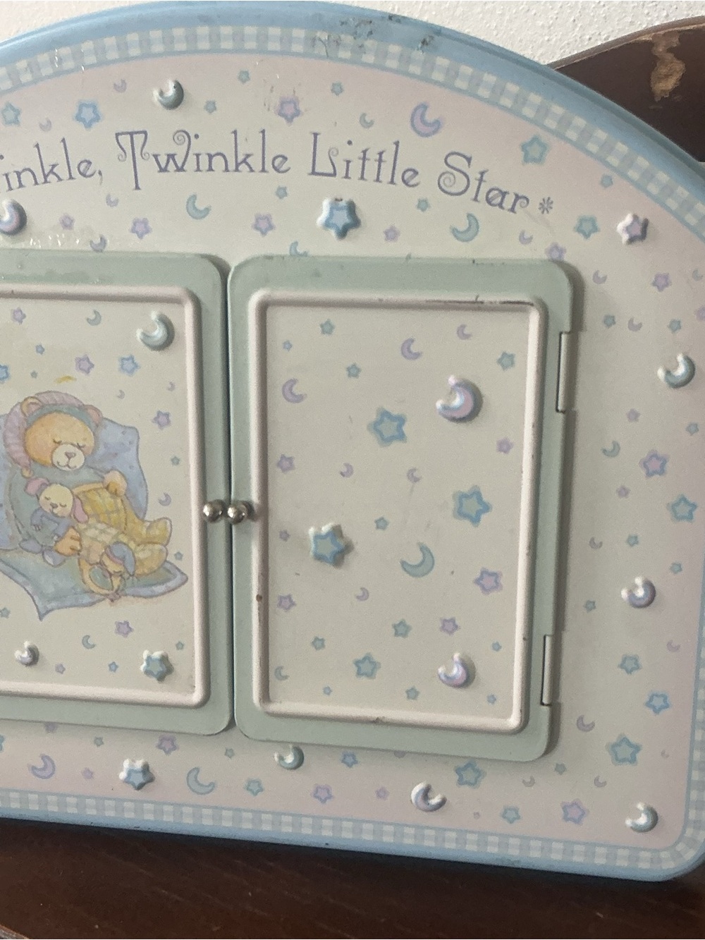 Vintage Twinkle Twinkle Little Star Blue Nursery picture frame Eden toys rare - Picture 3 of 14